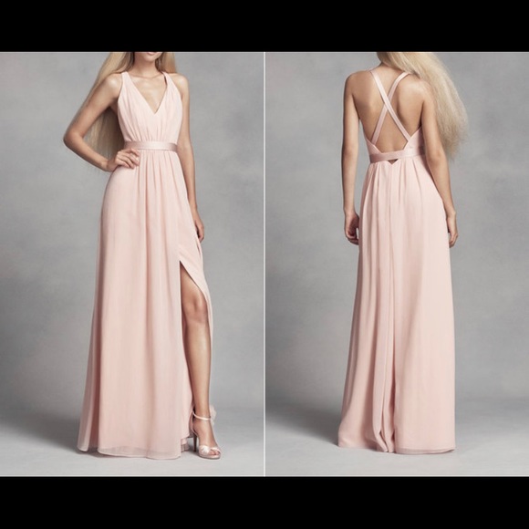 White by Vera Wang bridesmaid dress in wine color. - Picture 2 of 4